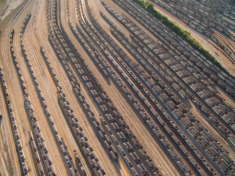 Coal Cars Coverge on Port in Virginia