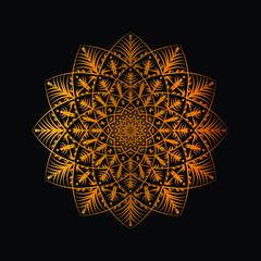 Abstract floral Background with Golden Ornament Mandala Background
