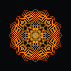 Abstract floral Background with Golden Ornament Mandala Background
