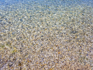 Transparent sea water on the beach