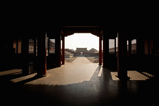 Gate at the ancient forbidden city in Beijing