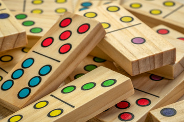 wooden domino pieces abstract