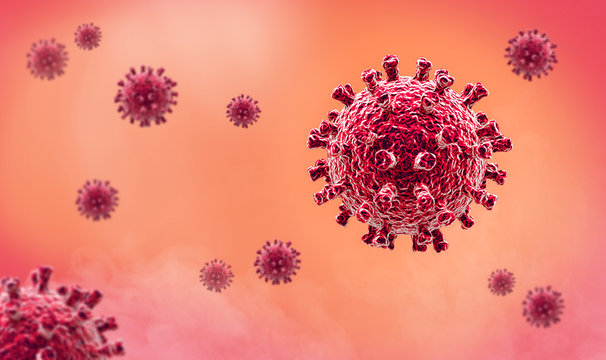 Coronavirus - Microbiology And Virology Concept - 3d illustration