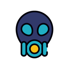 medicine concept, nuclear protection mask icon, line and fill style