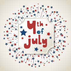 American Independence Day patriotic greeting card
