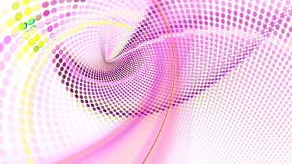 Abstract light background. Digital art fractal graphics. Composition of glowing lines and mosaic halftone effects. 3d illustration.