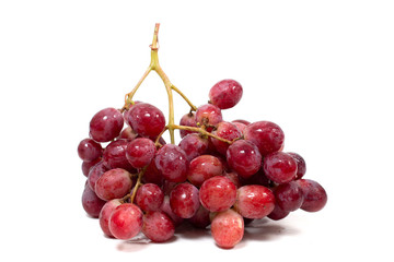 red grapes on white background