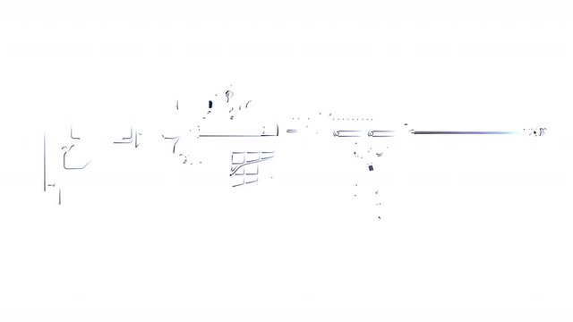 Large-caliber, semi-automatic, anti-materiel sniper system. Sniper rifle Barrett M82 in sketch style. Long and smooth drawing animation