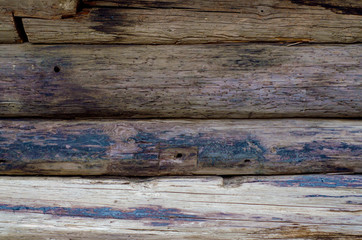 Wooden background made of old boards with spots of old paint.