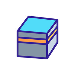 top view of cubic stone icon vector. top view of cubic stone sign. color symbol illustration