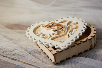 wedding rings are on the box