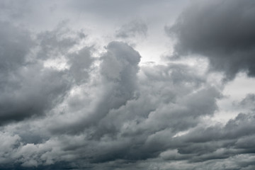 Dark storm sky with light part, overcast sky