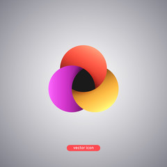 Venn diagram icon isolated on gray background. 