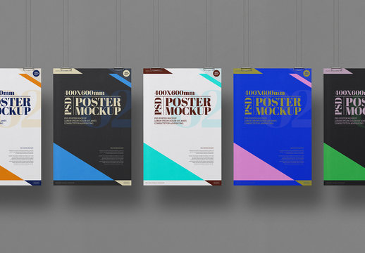 5 Posters Mockup