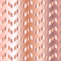 Rose golden metal gradient chevron pattern background