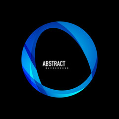 Geometric logo template, flowing waves with text