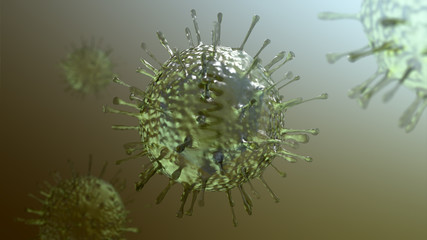 Novel Coronavirus on a Gray Background