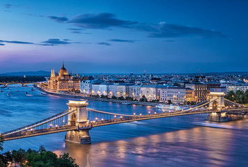Fototapeta na wymiar Nice, colorful sunset over Budapest