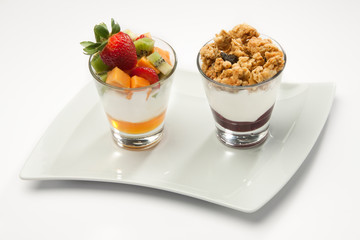 yogurt with granola, muesli and fruit