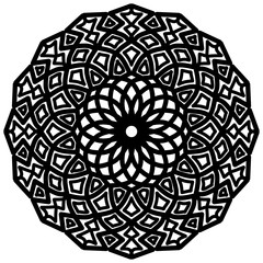 Abstract mandala on white background. Greeting Card, Invitation, Tattoo. Anti-Stress Therapy Pattern.