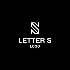 Bold and masculine logo design of letter S on black background colours - EPS10 - Vector.