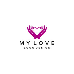 Simple and modern logo design of love on clear background colours - EPS10 - Vector.
