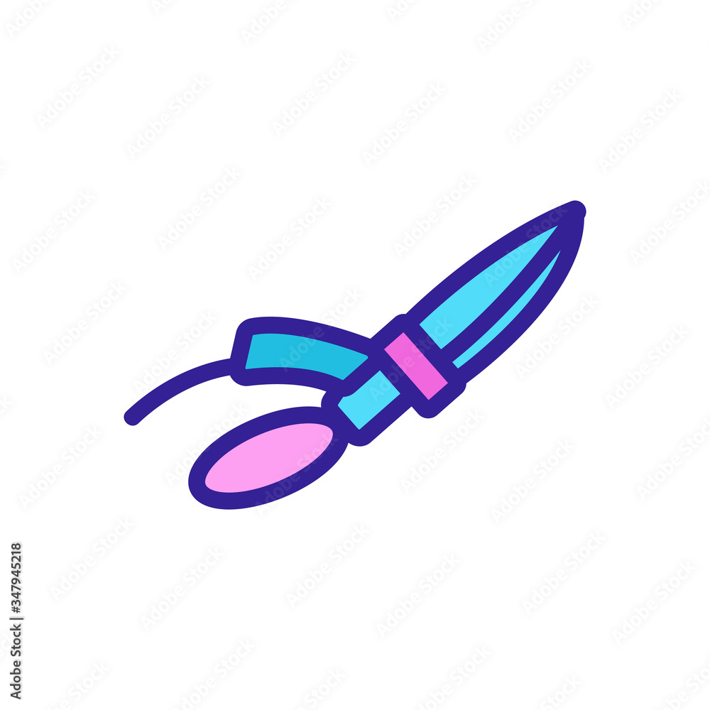 Poster secateurs with comfortable handle icon vector. secateurs with comfortable handle sign. color symbol 