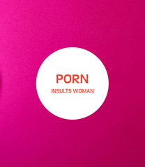 Awareness words about porn effects on woman.