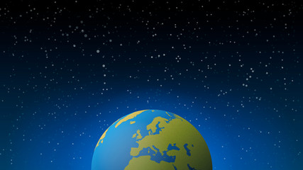 Obraz na płótnie Canvas Blue shining vector Earth in space