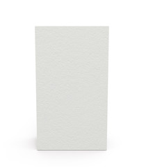 Vertical Business Card MockUp in White Rough Paper (US Standard 3.5 x 2 inches or 88.9mm x 50.8mm ). Upright 3D Render Isolated on White Background.