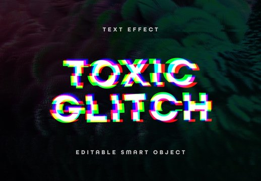 Digital Distorted Glitch Text Effect Mockup