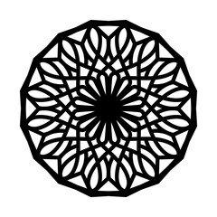 Abstract mandala on white background. Greeting Card, Invitation, Tattoo. Anti-Stress Therapy Pattern.