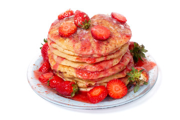 oats and banana pancakes with strawberry