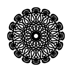 Abstract mandala on white background. Greeting Card, Invitation, Tattoo. Anti-Stress Therapy Pattern.