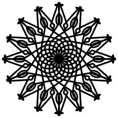 Abstract mandala on white background. Greeting Card, Invitation, Tattoo. Anti-Stress Therapy Pattern.