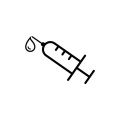 injection syringe flat icon vector logo design trendy