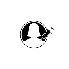 injection syringe flat icon vector logo design trendy