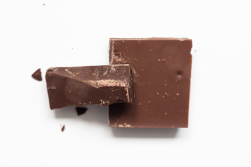Chocolate bar isolated on white background