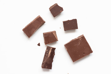 Chocolate bar on white background