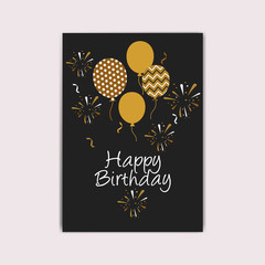 Stylish happy birthday cards with balloon