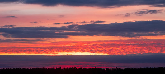 colorful dramatic sky with cloud at sunset
