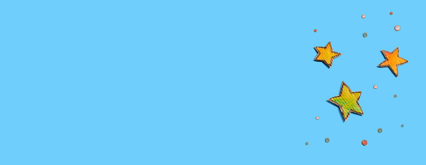 Stars and planets cardboard craft drawings - flatlay