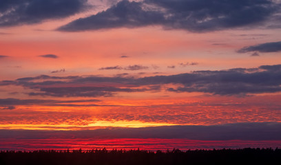 colorful dramatic sky with cloud at sunset
