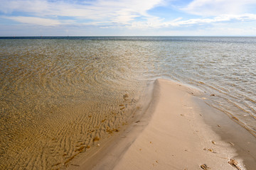 Sea and sandy beach in the Hel Peninsula. Poland