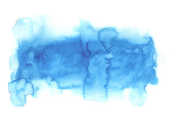 Blue watercolor splash isolated on white backgroundю Abstract blue watercolor on white background.The color splashing on the paper. shades of blue