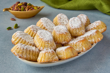 Traditional arabic eid sweets. Maamoul cookies with pistachios