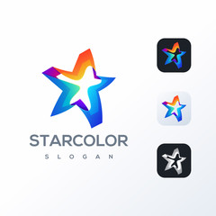 colorful star logo design ready to use