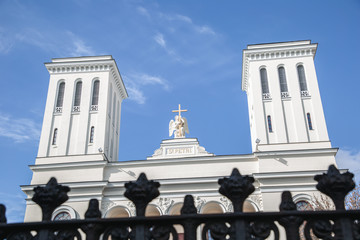 Towers of the church of saints peter and paul in st petersburg.