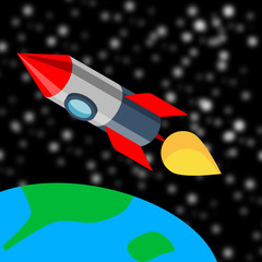 Rakete im All