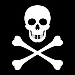 Skill crossbones sign. Pirates flag